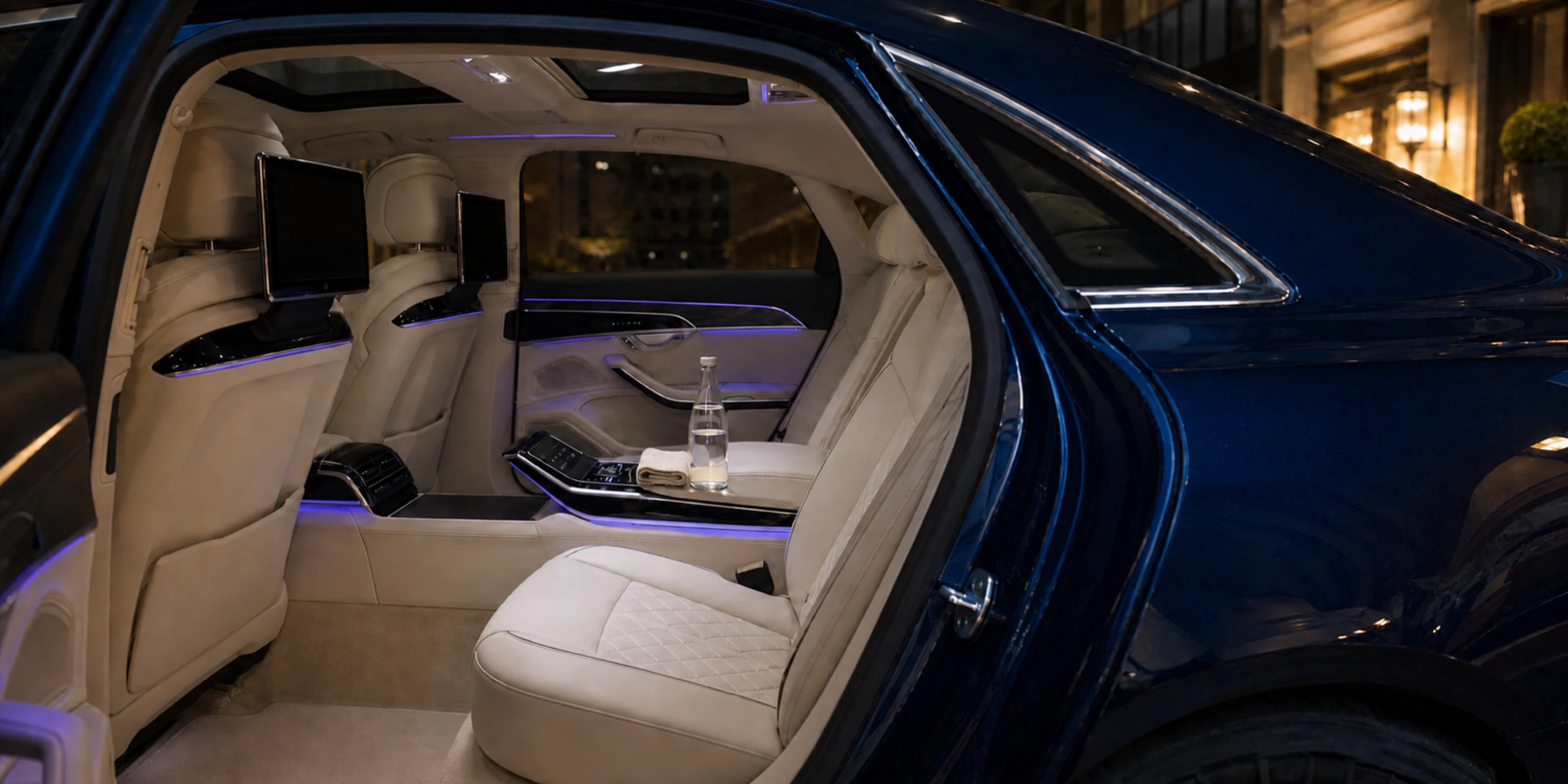 Passenger cabin of the blue flagship prepared for the guest