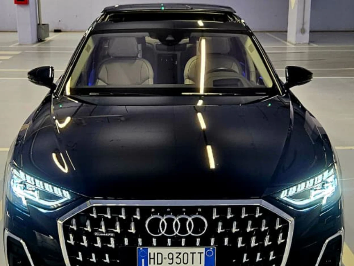Front lighting and grille detail of the flagship